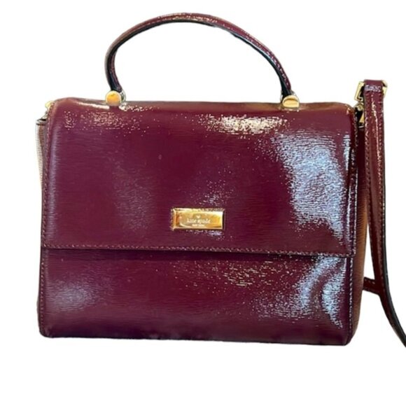 Kate Spade Brynlee Bixby Place Satchel Crossbody Bag Leather Patent Shoulder Red - Picture 1 of 16